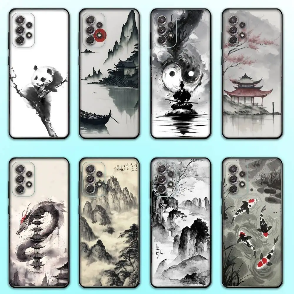 

Chinese Landscape Painting Phone Case For Samsung S25,S24,S21,S22,S23,S30,Ultra,S20,Plus,Fe,Lite,Note,10,9,5G Black Cover