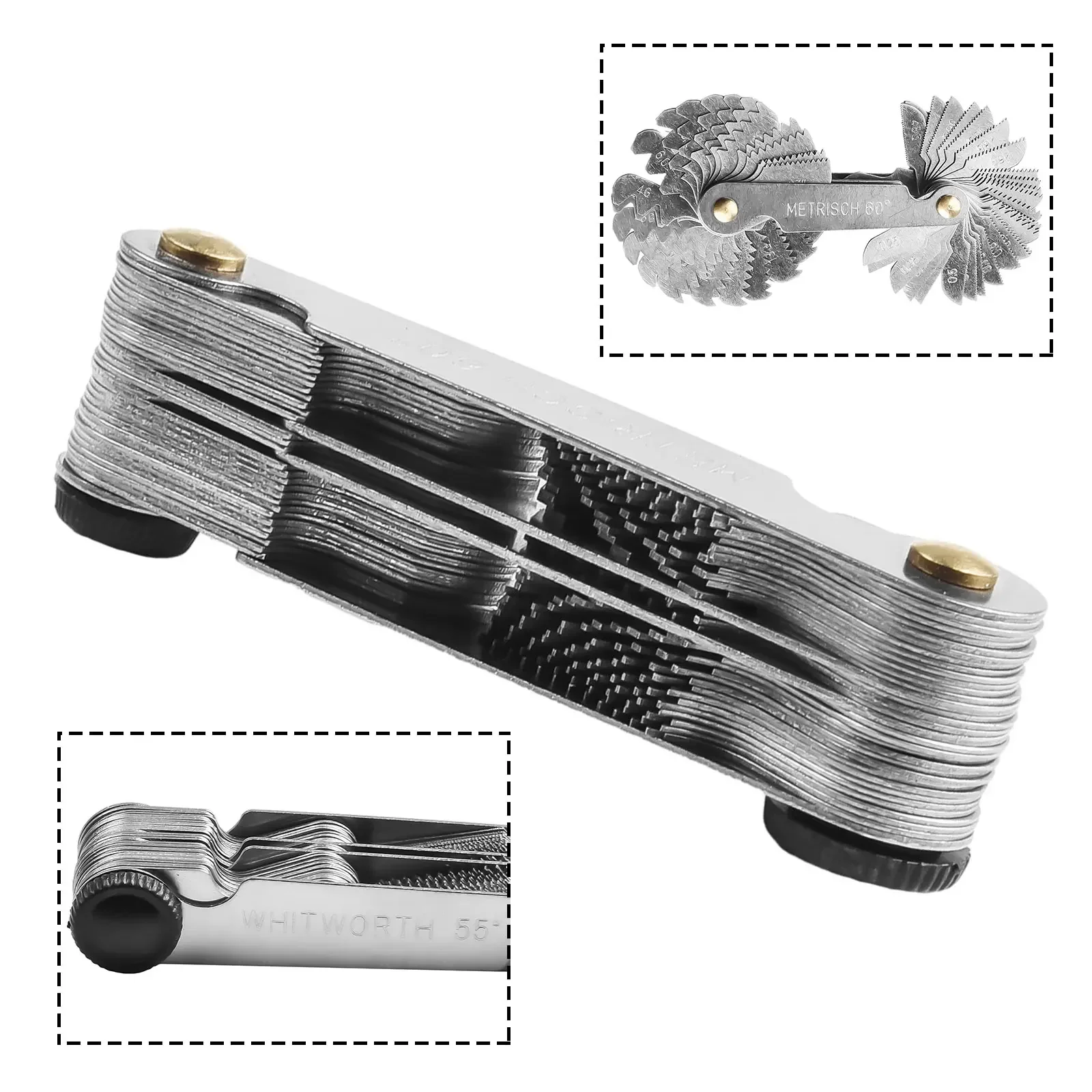 Accurate Measurement Screw Thread Gauge Chrome Plating Clear Scale Efficient High Strength Measuring Thread Tooth Pitch
