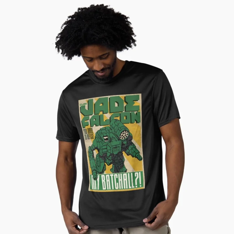 

Clan Jade Falcon Mechwarrior MWO Mech Combat RPG Gift t shirt for gamer Battletech Graphic clothes Short sleeve All size tops
