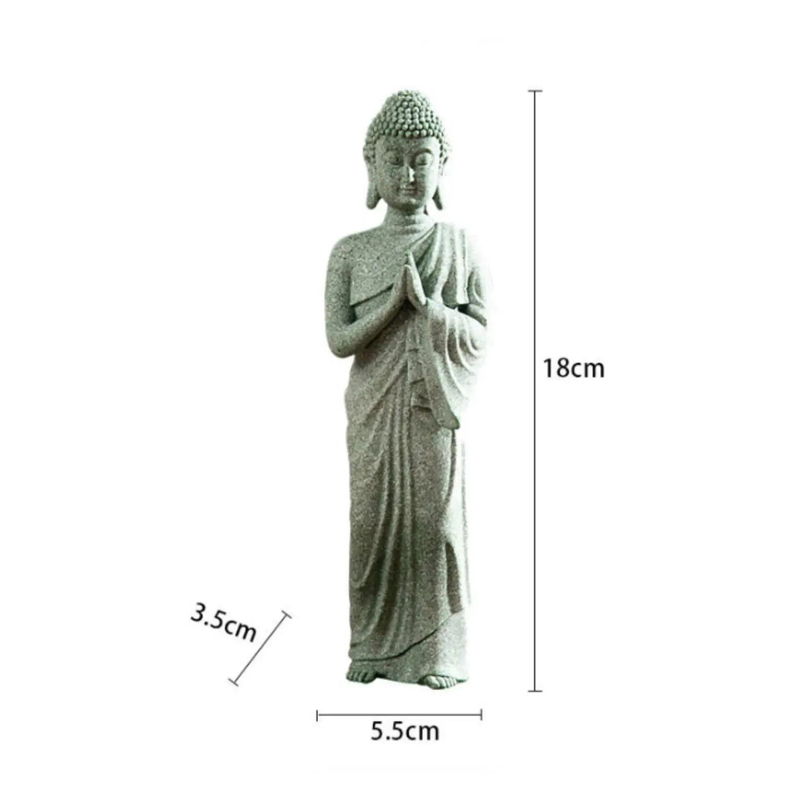 Buddha Statue Sandstone Look Meditative Ornament Decorative Sculpture for Meditation Room Buddhist Home Decorations - view 5