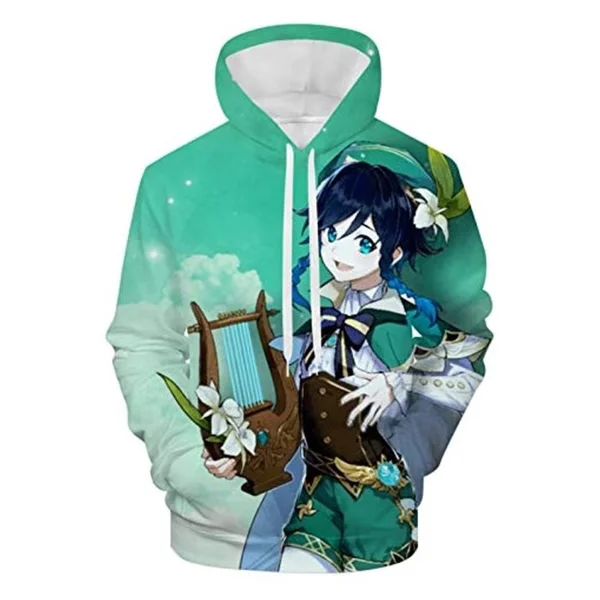 게임 원신 임팩트 3D 프린트 후드티 남녀 패션 애니메이션 후드 Ganyu Hutao Keqing Yae Miko Raiden 스웨트셔츠 남자 여자 코트