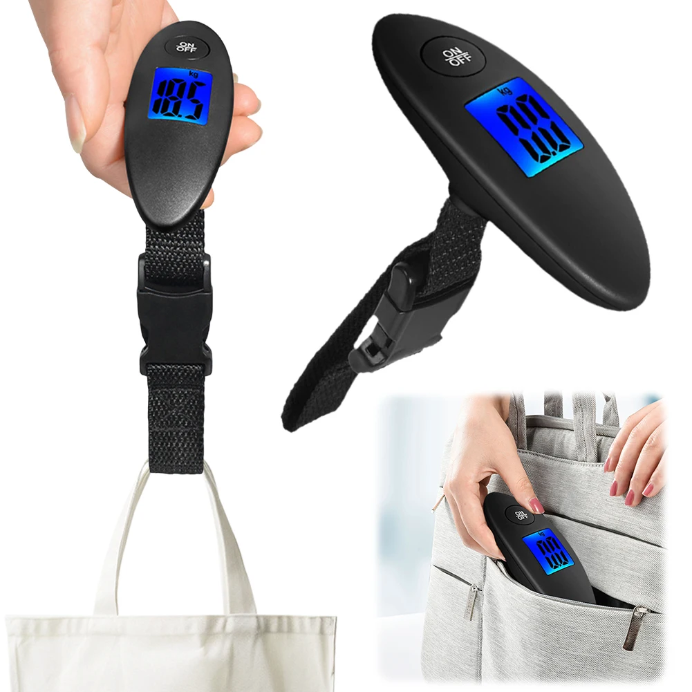 40kg/100g Portable Luggage Scale High Precision Travel Digital Hanging Scales With Webbing belt LCD Digital Electronic Luggage