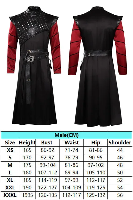 Daemon Cosplay Prinz Kostüm TV Drachen Männer Fantasie Kleidung Gürtel rot Pu Mäntel Verkleidung Outfits Halloween Karneval Anzug