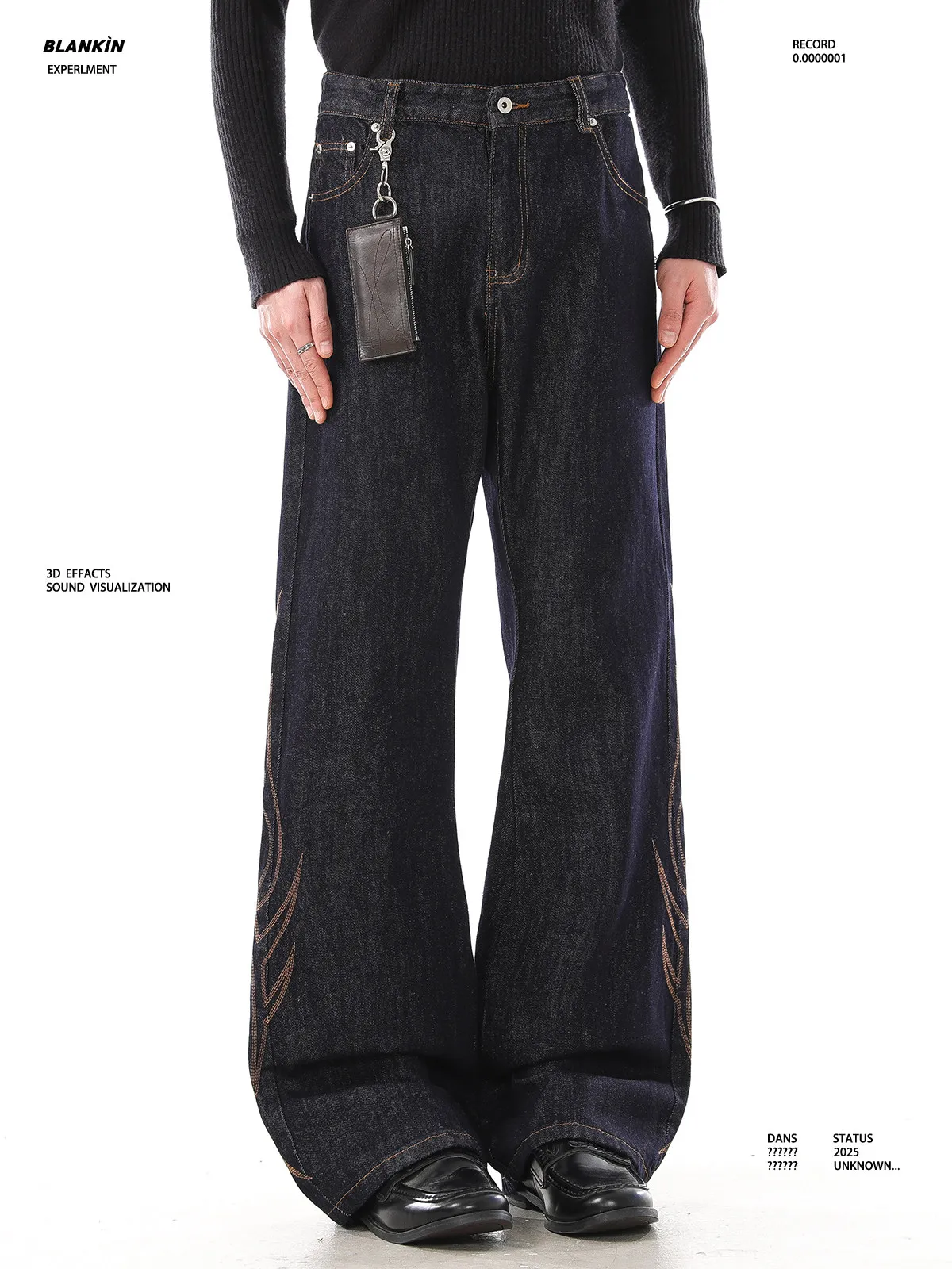 

Retro American High Street Embroidered Washed Jeans Casual Loose Straight Leg Cleanfit Denim Pants for Men And Women