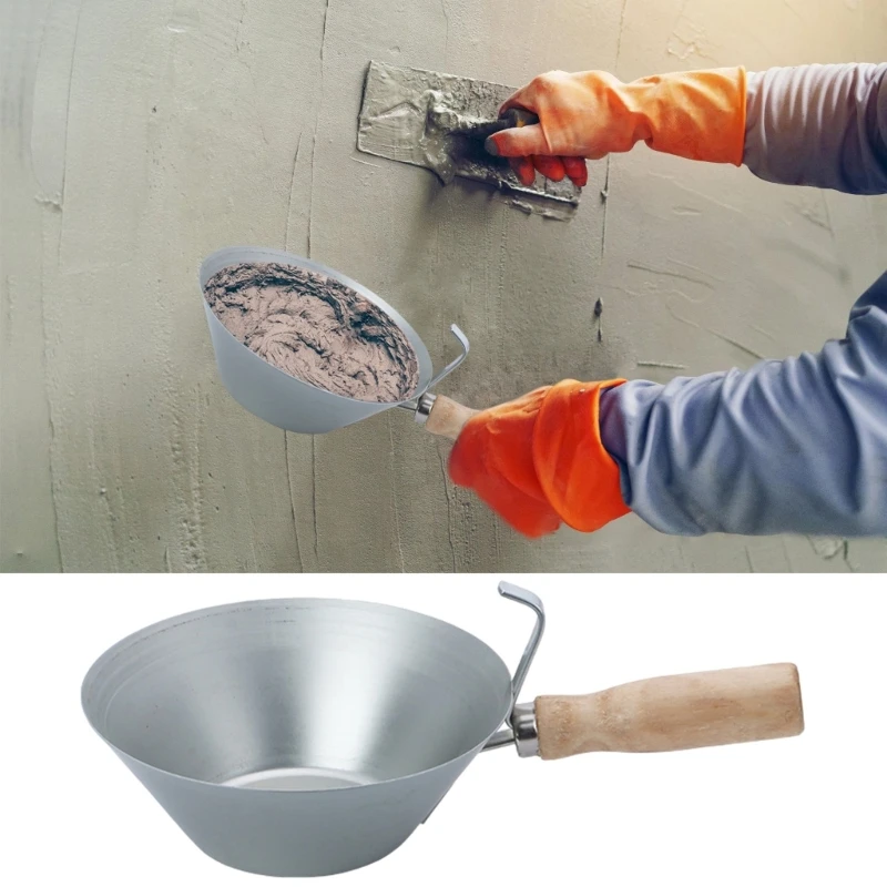 Panelas lama aço inoxidável com alça para carpintaria panelas lama para trabalho pesado gesso