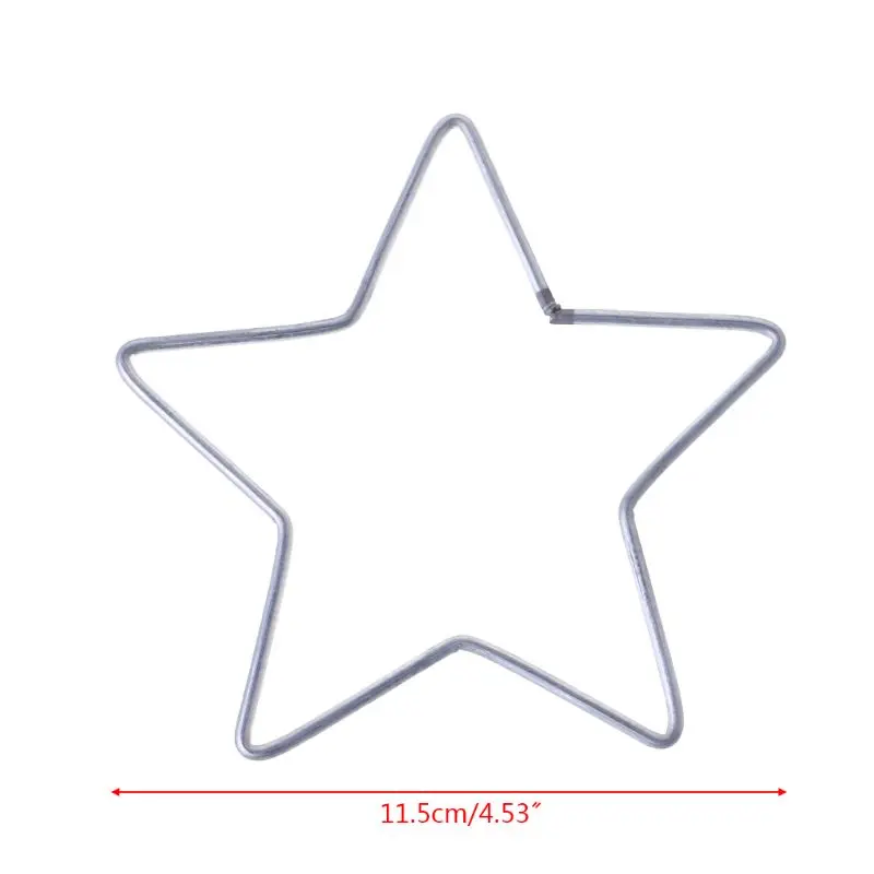 Star Dream Catcher Ring Silver Stars Shaped Wire Wreath Macrame Frames for Independence Day Garland Making Supplies