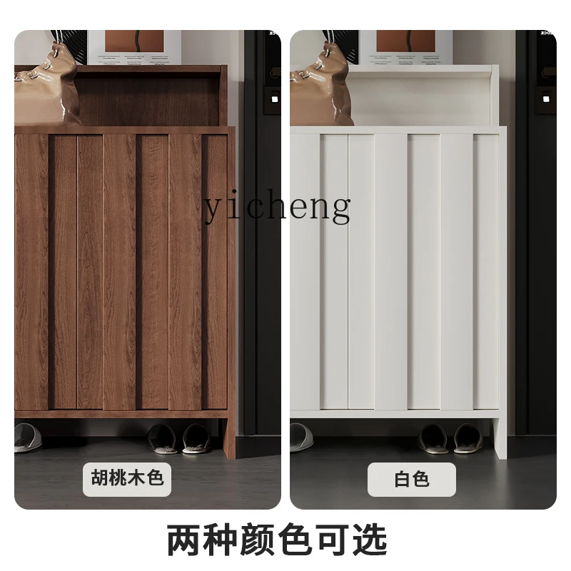 a6 shoe cabinet household entrance solid wood door shoe cabinet integrated corridor dust locker