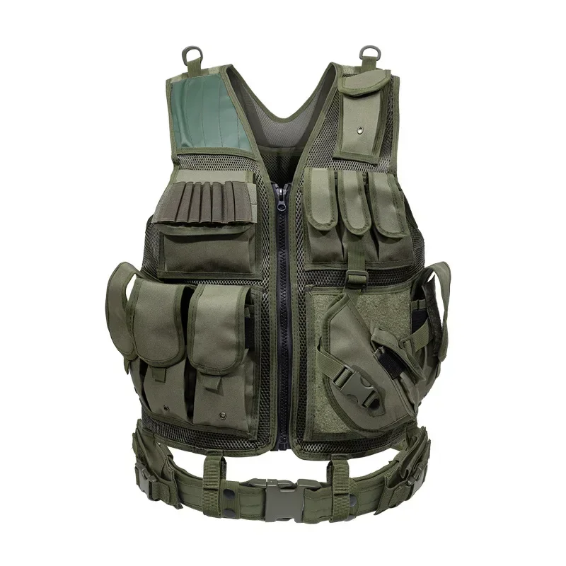 Tactical Vest Military Men Training Hunting Vest Sleeveless Mulit Pockets Military Supplies Tactical Vest Quick Release Buckle