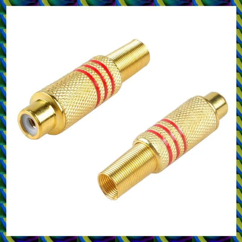 قابس موصل RCA اليومي، 120 حزمة من مسامير توصيل RCA أنثى الصوت والفيديو في الخط مهايئ الرافعة المطلي بالذهب نوع اللحام، ذهبي