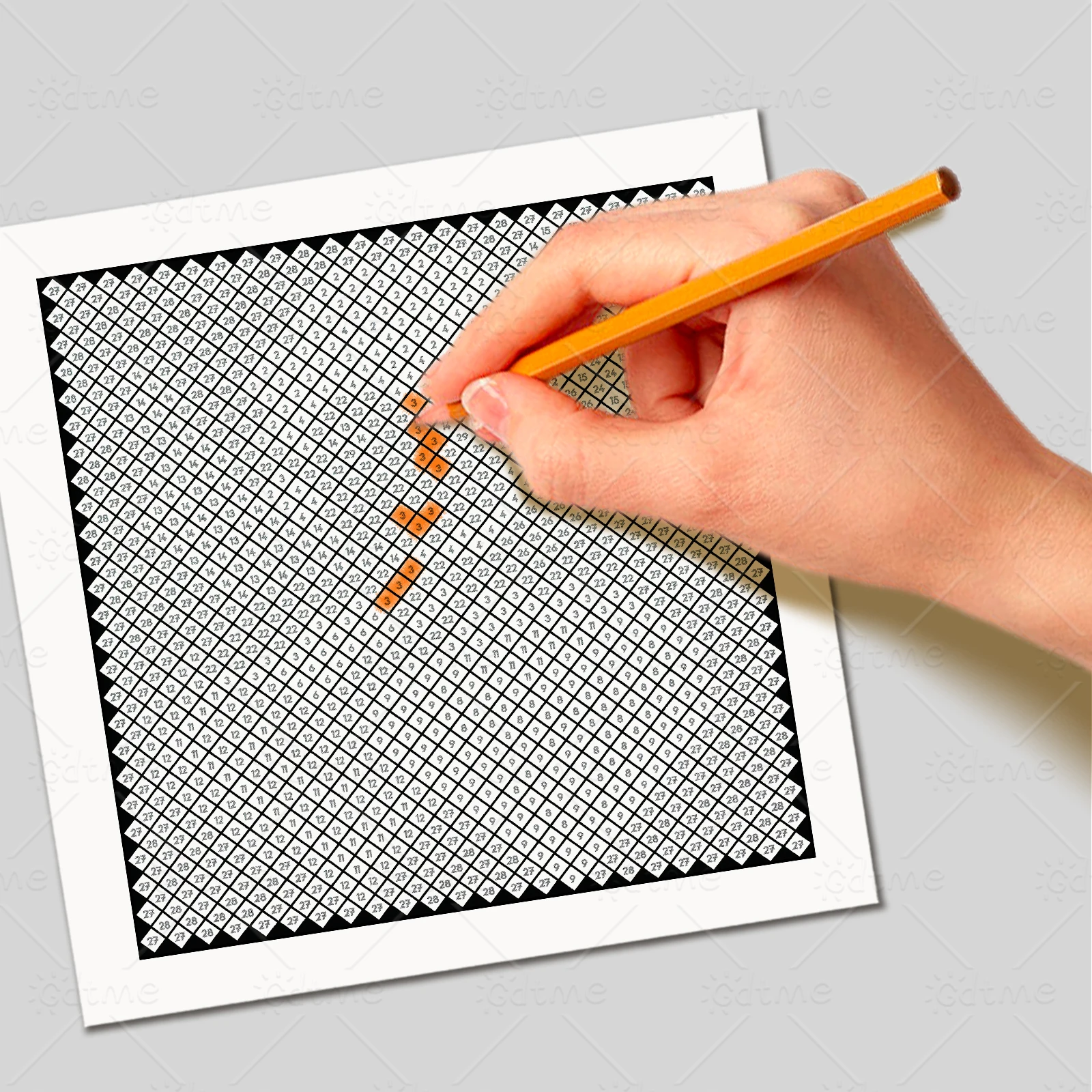 Zahlen-Puzzle Malbuch nach Zahlen für Erwachsene und Jugendliche zur Stresslinderung und Zeitvertreib DIY Malen und Zeichnen – Detail 9