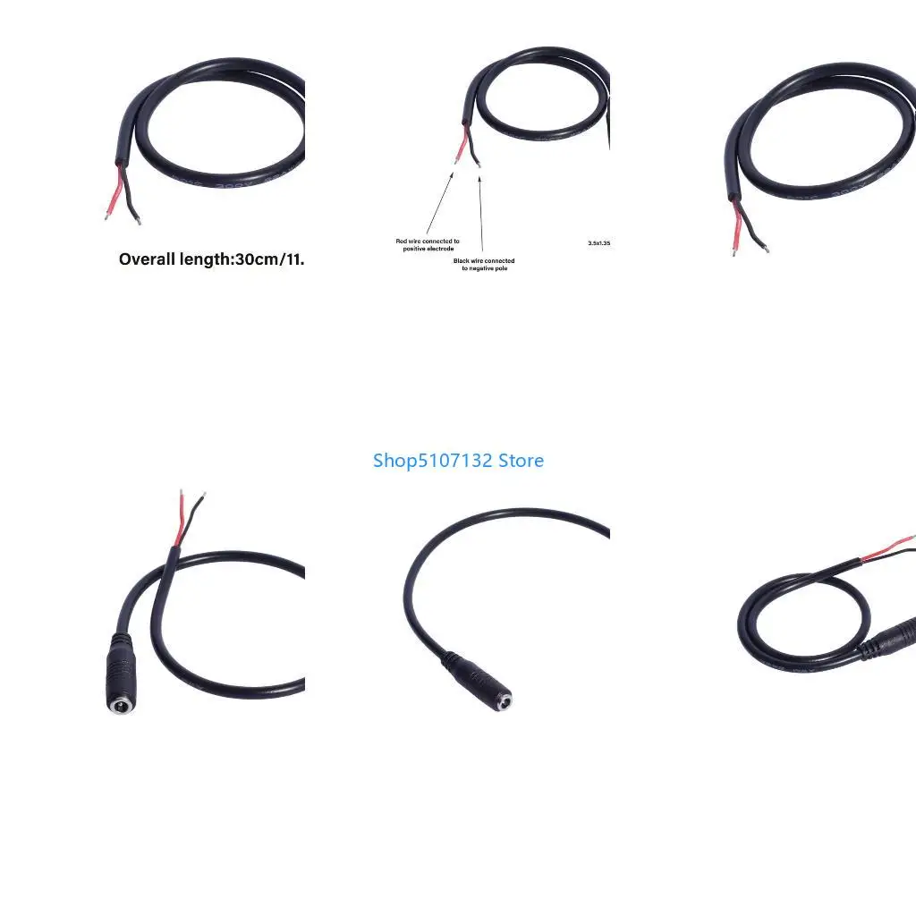 87HD DC5V Power Pigtail Connectors 3.5mm x 1.35mm Barrels Female Plug for DIY Adapter Projects