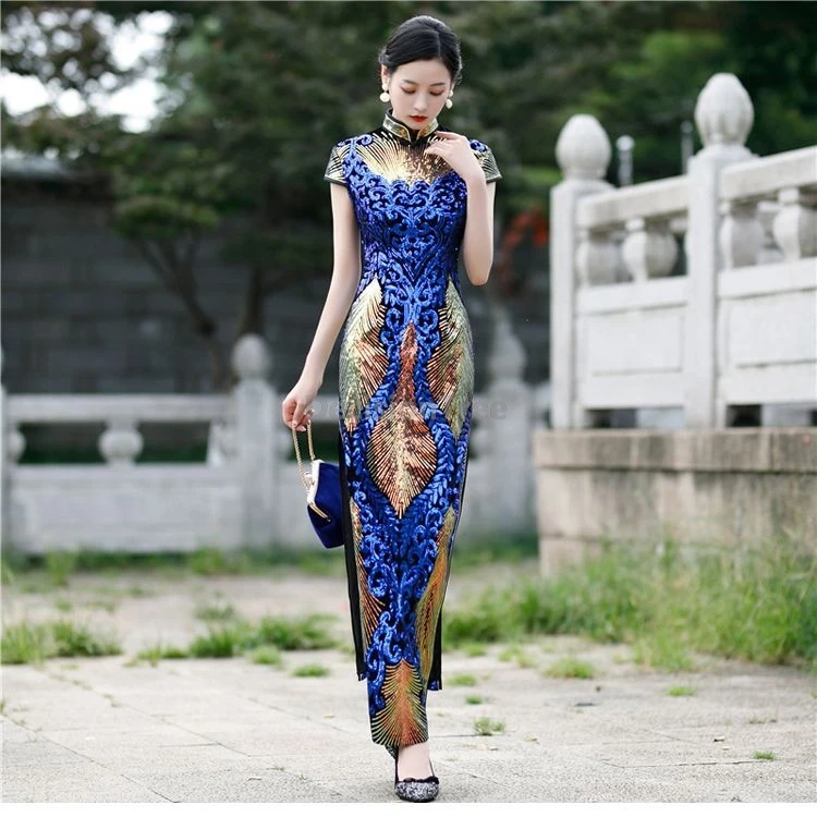 عرض راقي لعام 2025 من تشيباو على الطراز الصيني لأداء مزاجه الشباب شيونغسام فستان سهرة رائع مصنوع يدويًا #2