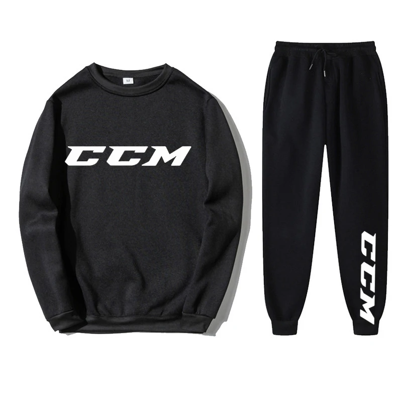 Conjunto de agasalho masculino, roupa esportiva quente, capuz e calças, terno streetwear, roupas CCM, primavera, outono, inverno