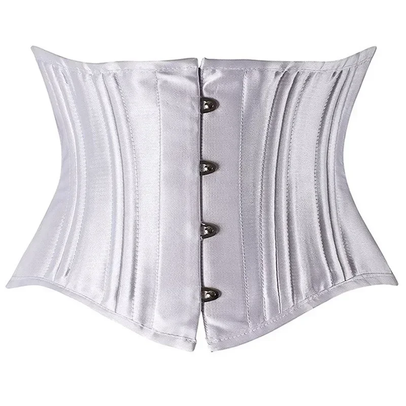 

Corset Underbust Women Steel Boned Short Torso Breathable Satin Waist Cincher Waspie Corsets Shaper Waist Trainer