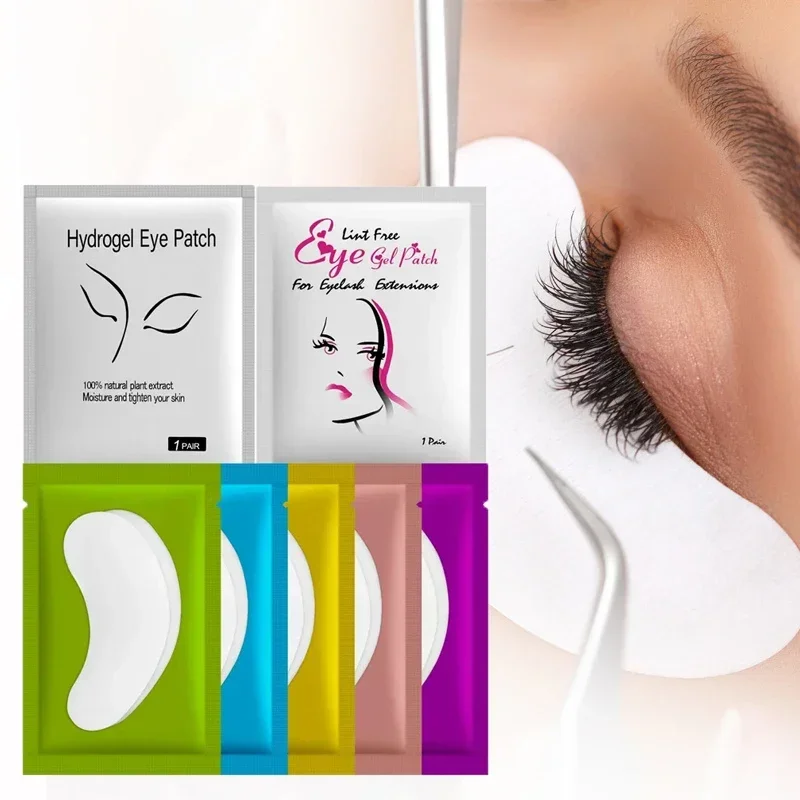 100Pairs Eyelash Extension Patch Hydrogel Patches Makeup Lash Extension Under Eye Patch Pad Eyelash Gel Lash Pads Patches