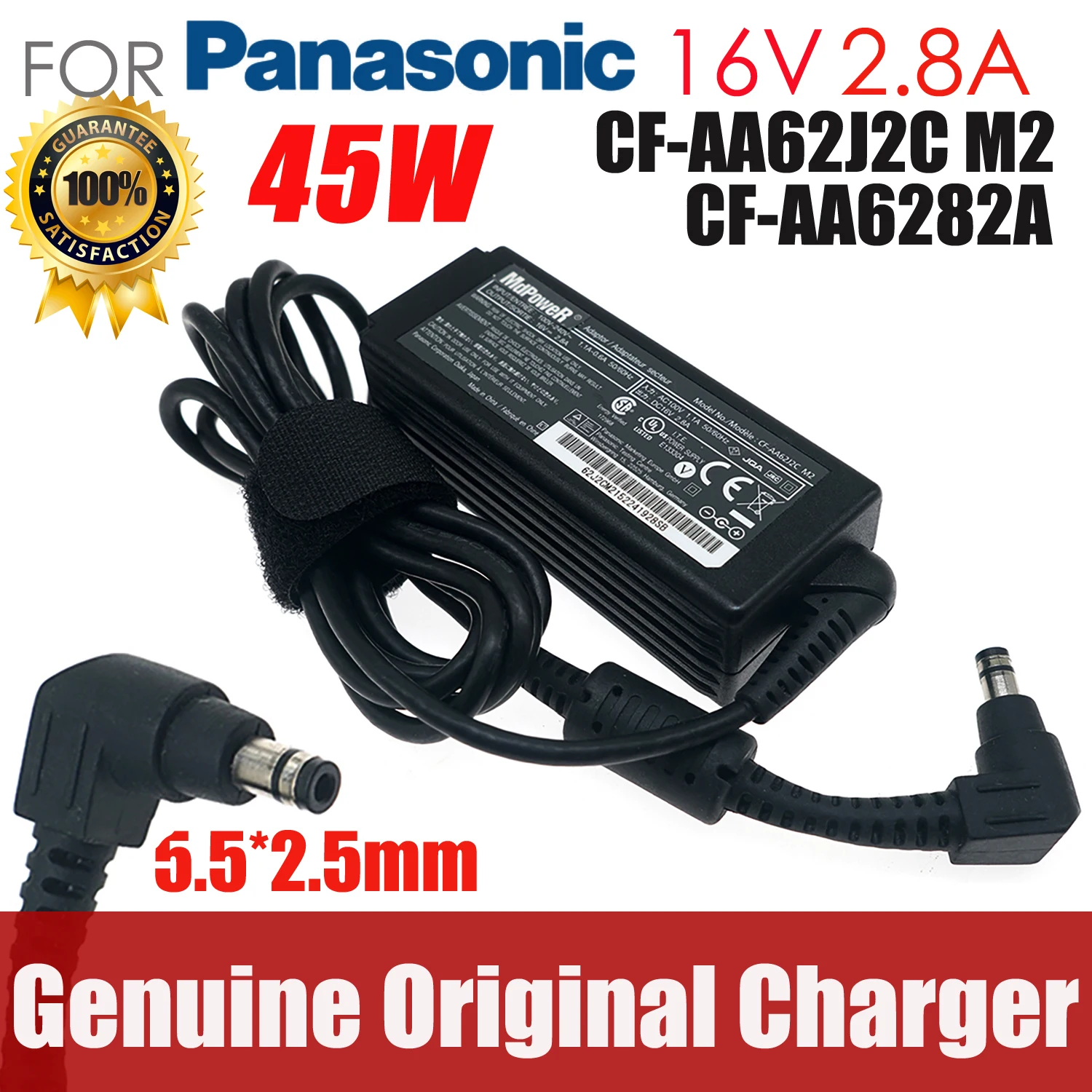 Genuine CF-AA62J2C CF-AA62U2F M2 16V 2.8A 45W Power Adapter for Panasonic CF-XZ CF-AX1 AX2 AX3 MX3 MX4 MX5 XZ6 /SZ6/RZ4/MX5/SV7