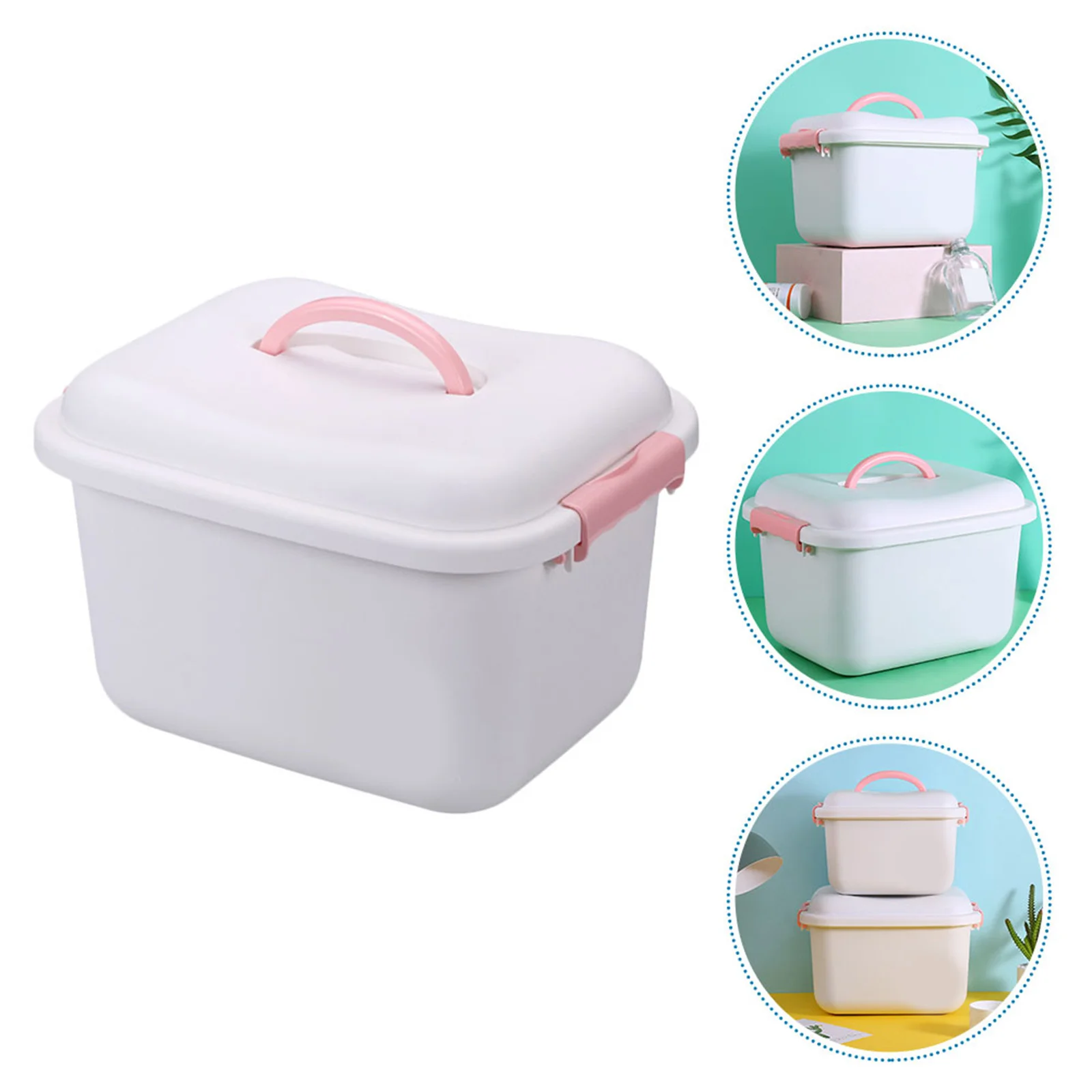 1 قطعة صندوق دواء منزلي متعدد الطبقات أبيض خزانة أدوية محمولة تخزين الإسعافات الأولية منظم لوازم الطوارئ