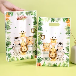 10/50pcs Jungle Animal Gift Bags Candy Handheld Bags Jungle Birthday Party Packaging Bags Baby Shower Decoration Favors Supplies