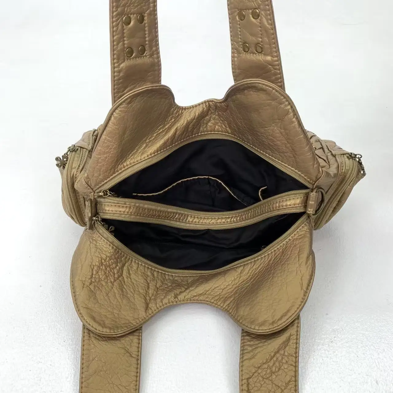 حقيبة كتف Venn Angel للنساء من البولي يوريثان كاجوال بجيوب متعددة حقيبة كتف عصرية حقيبة كتف كبيرة الحجم