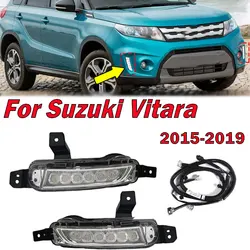 Auto Accessories For Suzuki New Vitara 2015-2019 Car Front Bimper LED DRL Daytime Running Light Bumper Wire Harness Suit Combo