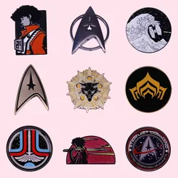 Perfect Quality Space Science Fiction Movie Brooch Enamel Pins Mr Spock Vulcan Starfleet Enlisted Command Discovery Gift Jewelry