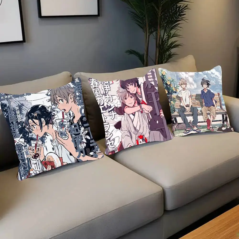 Anime Umibe No Etranger Pillow Case Fashion Square Pillowcase Bedroom Sofa Room Ins Decoration Leisure