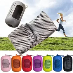Mini Quick Dry Fitness Cool Towel Portable Microfiber Silica Gel Towel Silicone Bag Quick Drying Towel Sports
