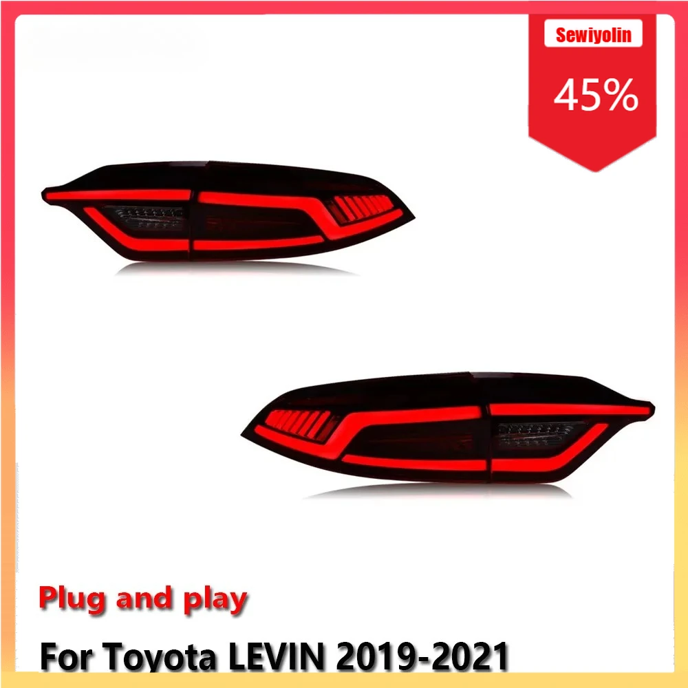

Автомобильный светодиодный задний фонарь, автомобильные детали для Toyota LEVIN 2019-2021, авто противотуманные DRL, стоп-сигнал, указатель поворота, Plug and Play