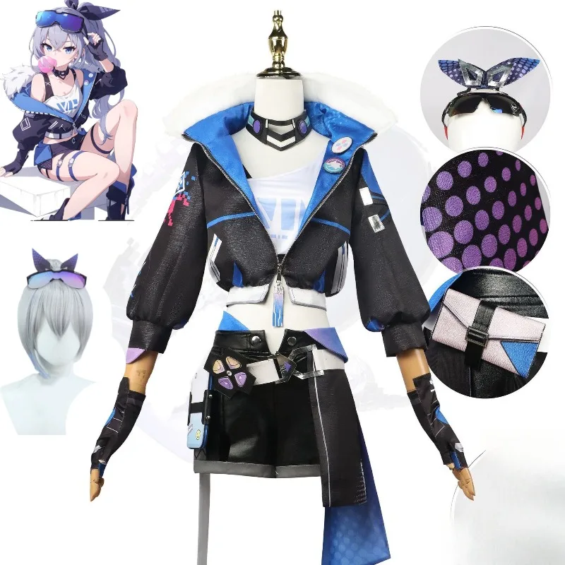 

Silver Wolf Cosplay Costume Game Honkai：Star Rail Coat Shorts Wig Accessories Suit for Women Halloween Party Roleplay Outfits
