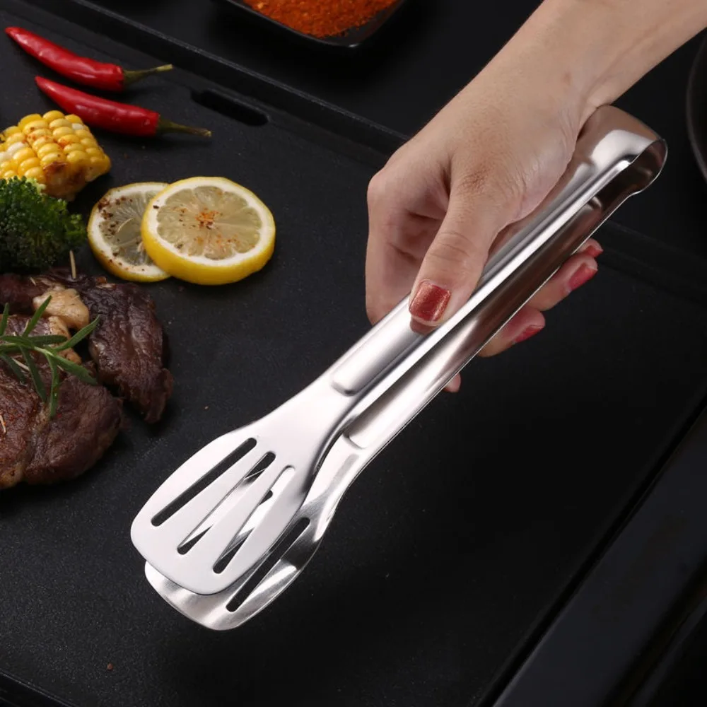 304 Stainless Steel Food Tongs Kitchen Utensils Heat Resistant Salad BBQ Pastry Clip Cooking Tools for Desserts Buffet Barbecue
