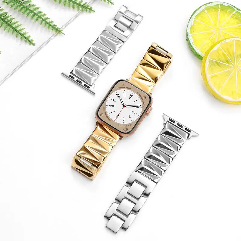 

Роскошные металлические ремешки для Apple Watch 38, 40, 41, 42, 44, 45, 46, 49 мм, браслет из нержавеющей стали для iWatch S11, 10, 9, 8, 7, 6