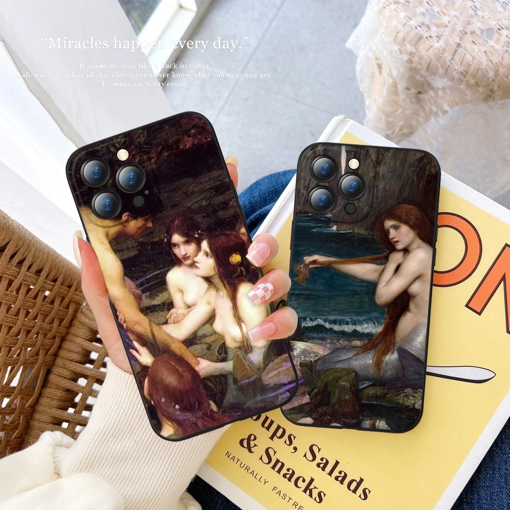 Hylas And The Nymphs Waterhouse Phone Case FOR IPhone 17 16 Pro Max 15 14 11 12 Pro 17air 13 Plus Samsung S25 S24 Black Covers