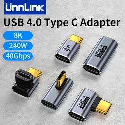 Unnlink 8K USB C Extension Adapter PD 240W Fast Charging 40Gbps Data Type C Male to Female Converter for iPhone 15 iPad Samsung