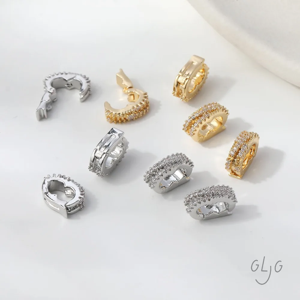 

4 шт. Изящные застежки-кнопки для ожерелий и браслетов, фурнитура для изготовления ювелирных изделий, латунные аксессуары для рукоделия, позолоченные 14-каратным золотом, 9*12 мм