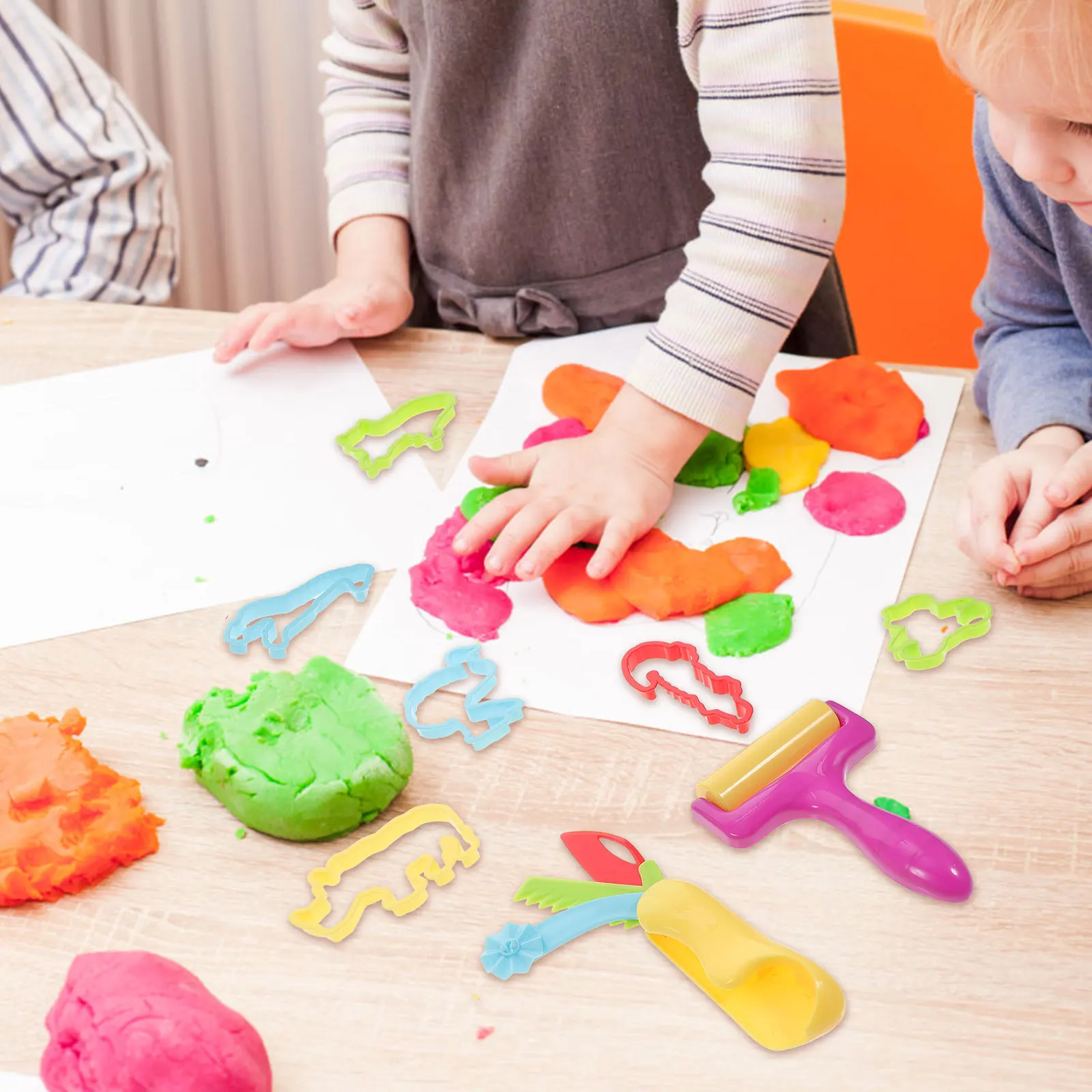 

20pcs Kids Creative Mold Set For Diy Clay Baking Tools Children Plasticine Cartoon Models Chocolate Molds Biscuit Making