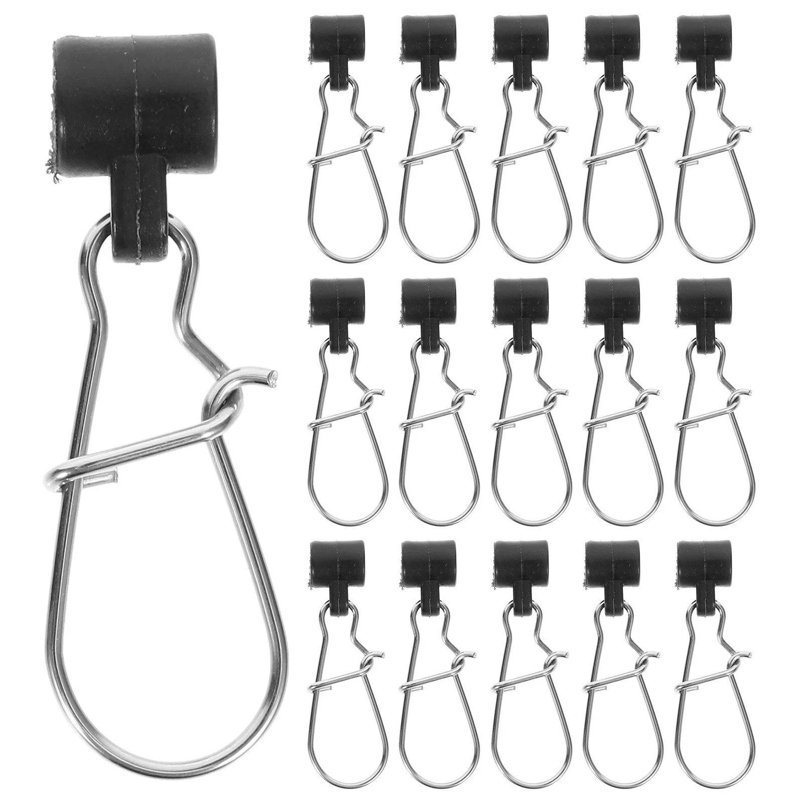 

25 Pcs Fishing Pin Connector Line Clips Tackles Stainless Steel Gear and Equipment Snap Hooks Accessories Black Carp