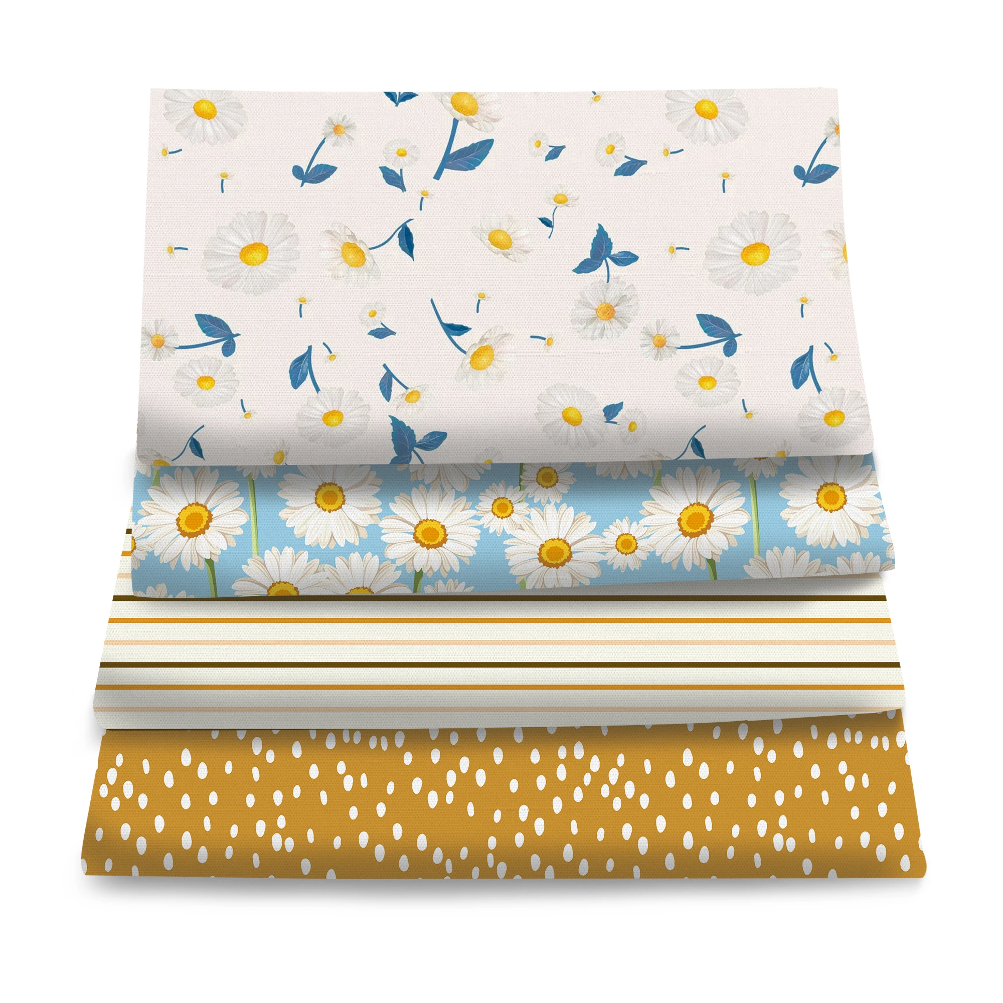Pre-cut 4Pc/set 7.87x7.87inch(20x20cm) flower dot stripe Precut Quilting Fabric Fat Quarter Fabric Bundle