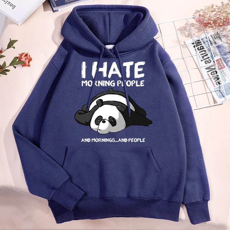 I Hate Morning People And Mornings And People Clothing Men Funny Casual Hoodies Harajuku Loose Hoody Fleece Autumn Sweatshirt