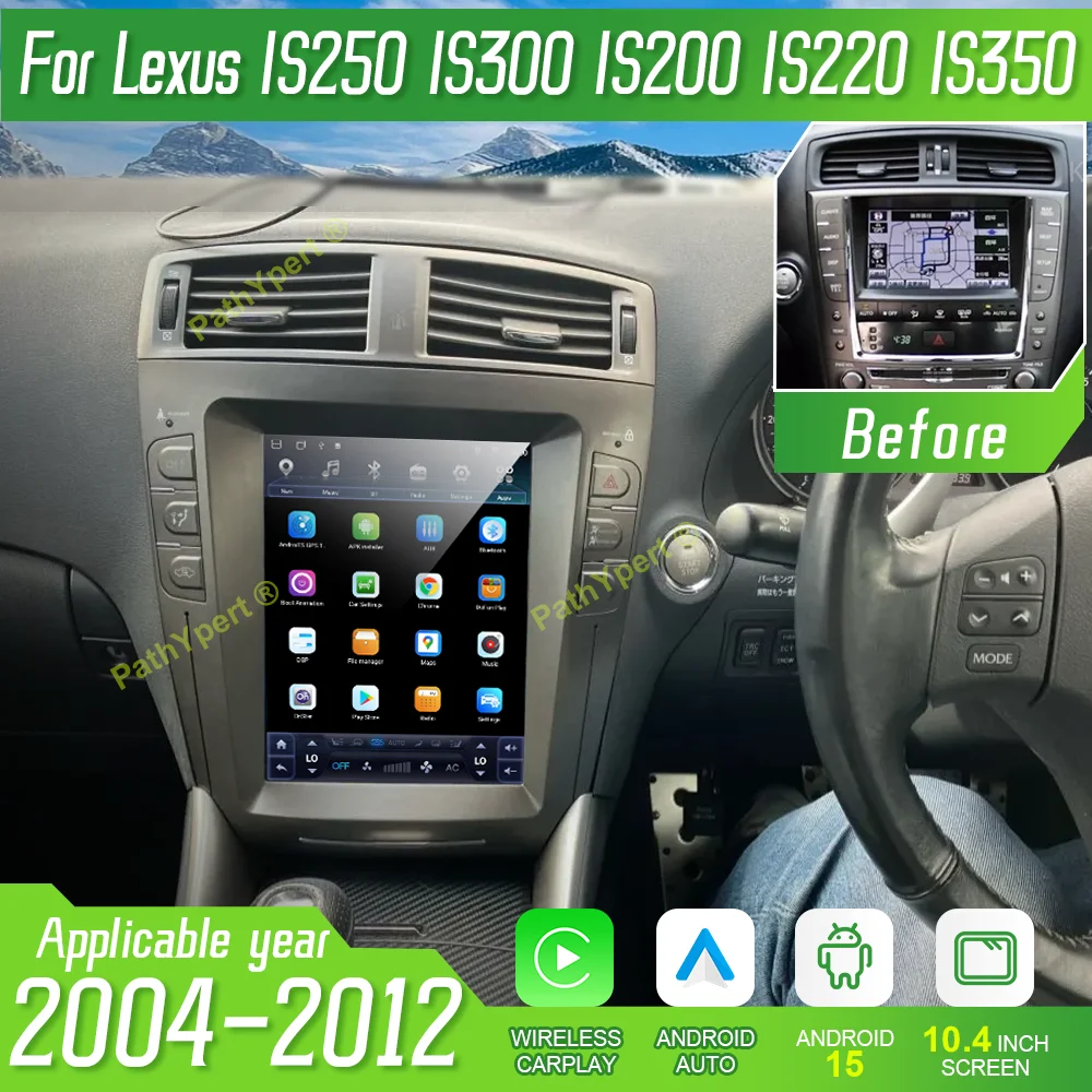 

Android15 For Lexus IS250 IS300 IS200 IS220 IS350 2004-2012 Multimedia Video Player Car Radio Stereo Auto GPS Navigation Carplay