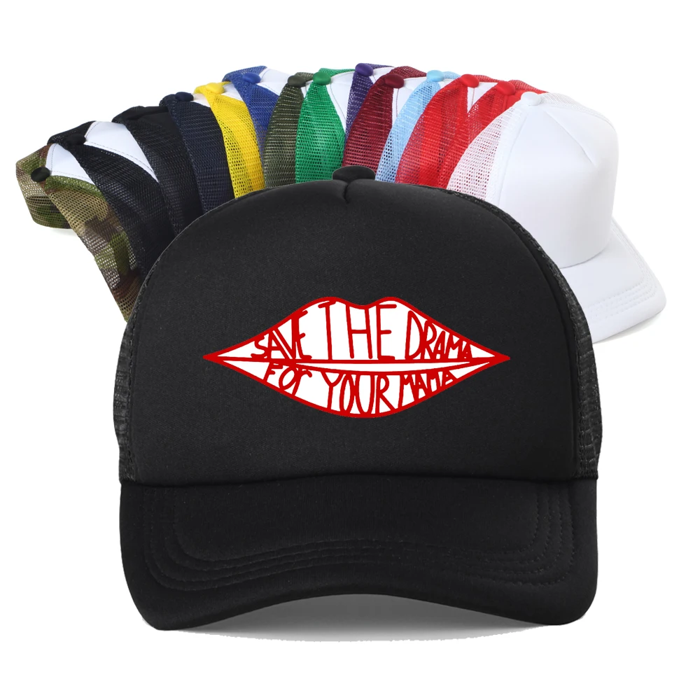 

Save The Drama For Your Mama Graphic Print Baseball Cap Aesthetic Kawaii Harajuku Women Visor Mesh Breathable Hat