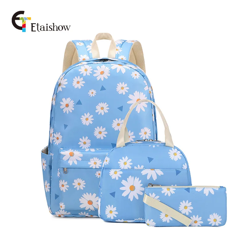 3Pcs/Set Descendants Backpack Colorful Bag Girls School bags Teenager with Lunch Bag Travel Mochilas