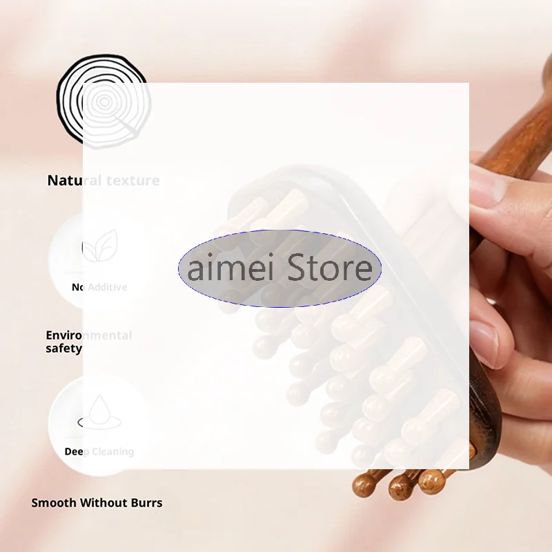 

1Pcs Portable Sandalwood Gua Sha Massage Brush Head Neck Abdominal Leg Body Meridian Massager Wooden Therapy Massage Tools