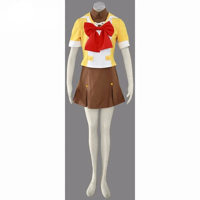 Anime Macross Frontier Mihoshi Academy Matsuura Nanase Uniform Halloween Cosplay Yellow Dress