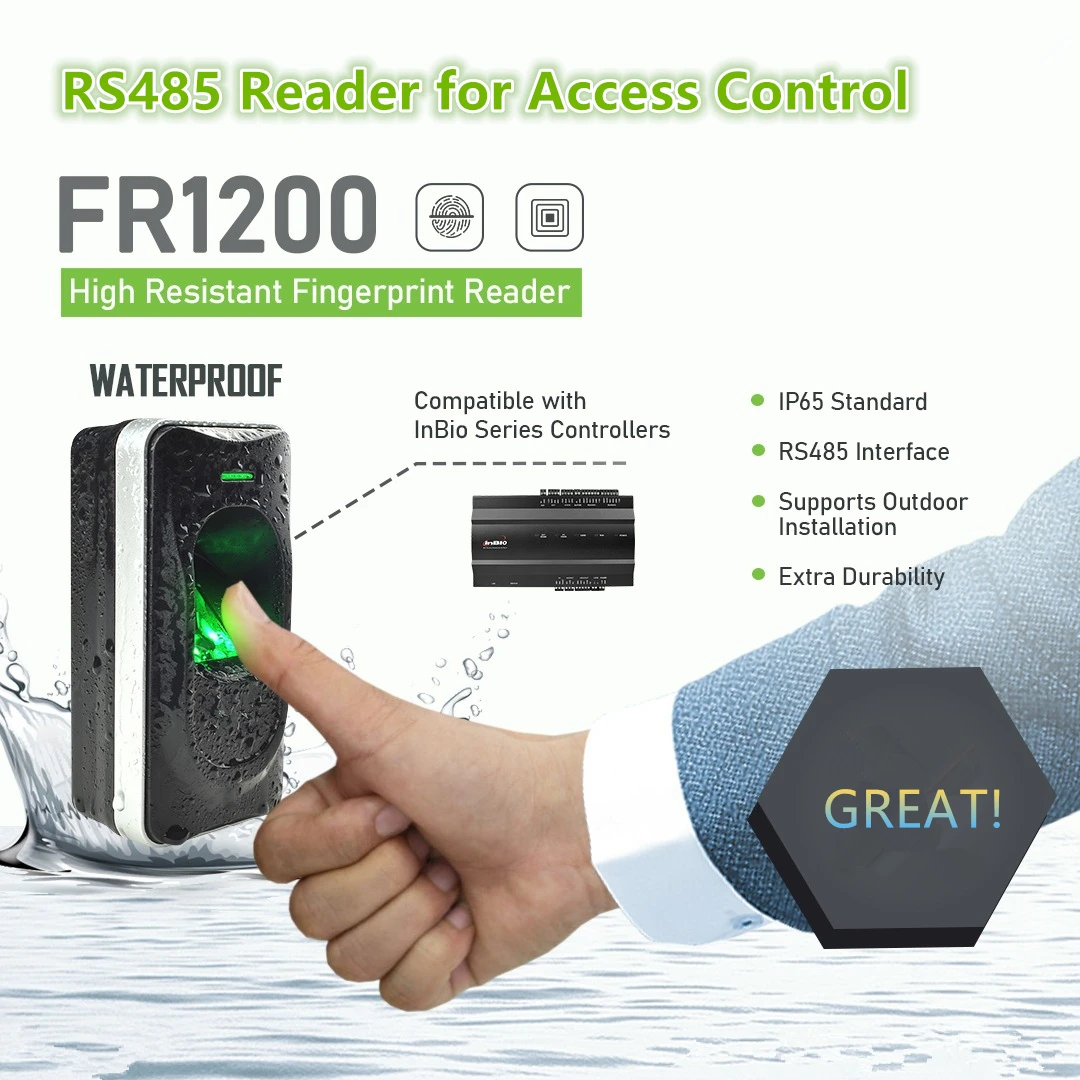 

FR1200 RS485 Fingerprint Reader for ZK Biometric Access Controll System Inbio160 Inbio260 Inbio460 F18 SF300 Supports RFID Card