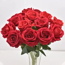 3/5/10pcs Roses Artificial Flowers Rose Flower Branch Artificial Red Roses Real Touch Fake Rose for Wedding Home Decor