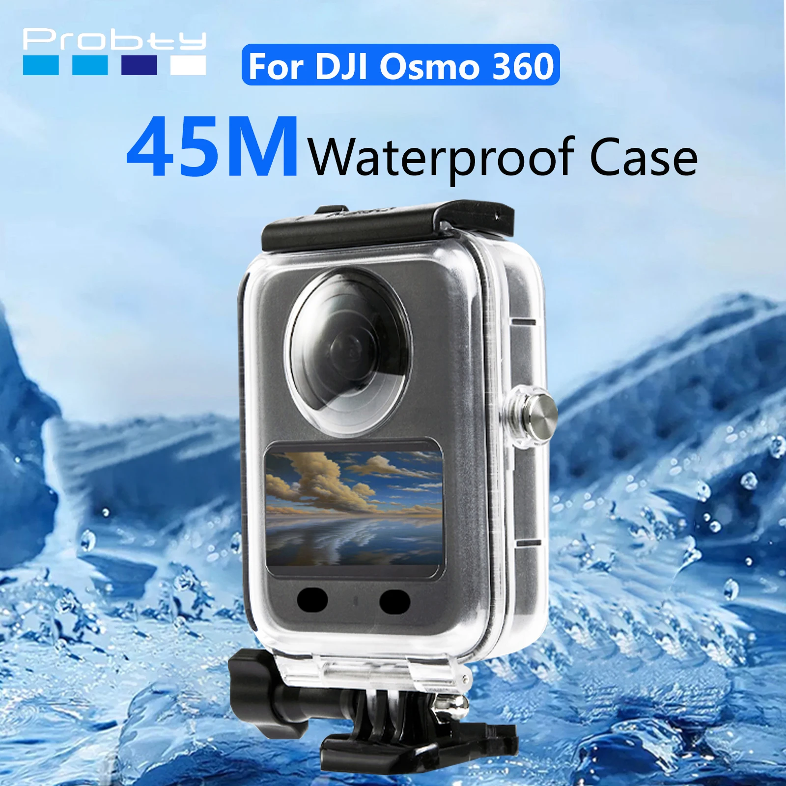 Étui étanche Probty pour DJI Osmo 360, 147 pieds/45 m, boîtier de protection pour plongée sous-marine, accessoire de plongée en apnée et de natation