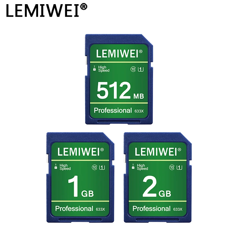 LEMIWEI Szybka karta SD 256 MB 512 MB 1 GB 2 GB Profesjonalna karta pamięci SD klasy 10 U1 do aparatu