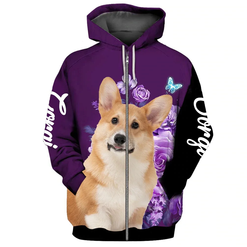 HX Bernese Mountain Zip Hoodies Animals Dogs Make Life Whole Hoodies Floral Graphic Tops Harajuku Sportswear Women Clothing