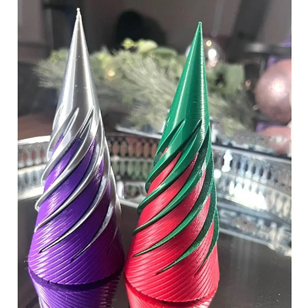 Math Games 3D Printed Spiral Cone Toy Impossible Decorative Ornaments Passthrough Sculpture Vortex Thread Illusion