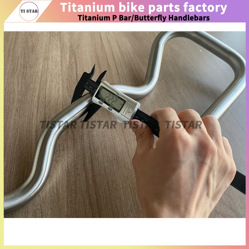 Titanium Butterfly Handlebars for Bikes MTB, Mountain Road Bike, Lightweight, 80mm Height, Gr9 Ti Parts, 22.2mm